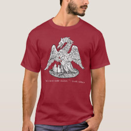 赤い滴を伴うペリカンの勲章 木版画 Tシャツ