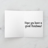 赤い漫画のサンタハットのピンクのフラミンゴ シーズンカード (内部)