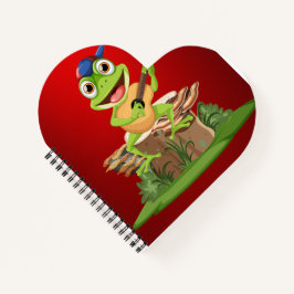 赤い漫画のフレットがギターを弾く ノートブック