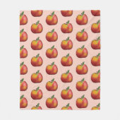 赤い漫画のリンゴの果実のパターン秋の時間 フリースブランケット (正面)