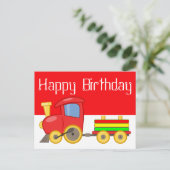 赤い漫画の列車 ポストカード (スタンド正面)