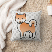 赤い漫画の柴犬 クッション (ブランケット)