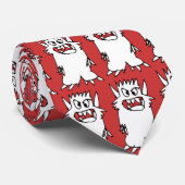 赤い漫画モンスターの首のタイ ネクタイ (ロール)