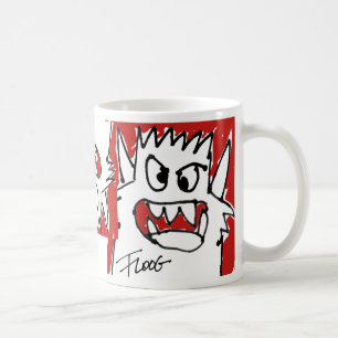 赤い漫画モンスター コーヒーマグカップ