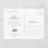 赤い漿果と柊のクリスマスの木聖降誕祭 シーズンポストカード (裏面)