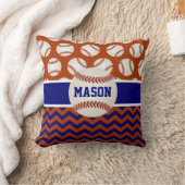 赤い濃紺の野球 クッション (ブランケット)