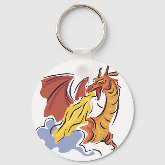 赤い火を吐くドラゴン キーホルダー (正面)