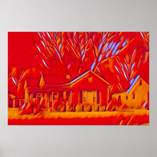 赤い火焔付きサーブル ポスター (正面)