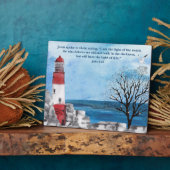 赤い灯台の聖書の水彩画 フォトプラーク (側面)