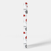 赤い灰色のサッカーボールのモノグラムの模様 Case-Mate iPhoneケース (裏面 / 右)