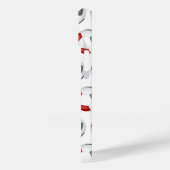 赤い灰色のサッカーボールのモノグラムの模様 Case-Mate iPhoneケース (裏面 / 左)