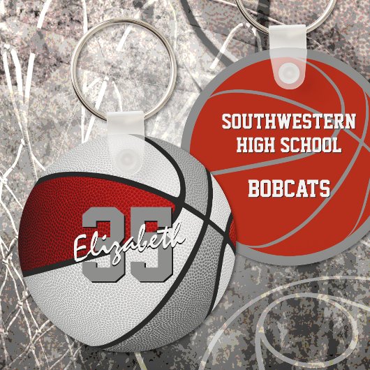 赤い灰色のチームカラーのバルクまたはバスケ独身のット キーホルダー