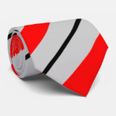 赤い灰色の黒くストライプのなタイ ネクタイ (ロール)