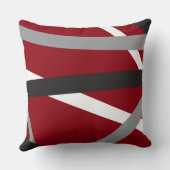 赤い灰色の黒のストライプのデザインのレトロの装飾用クッション クッション (裏面)