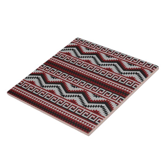 赤い灰色の黒アステテックタイル模様 タイル (側面)