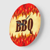 赤い炎の壁時計でくすぶるBBQ ラージ壁時計 (傾斜)