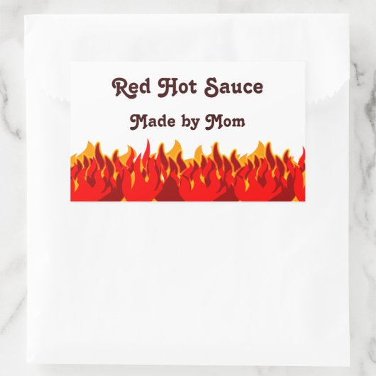 赤い炎カスタムの瓶または缶詰ラベル 長方形シール (バッグ)