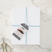 赤い炎レースカーレディセットベビーシャワーに移動 ギフトタグ (より糸付き)