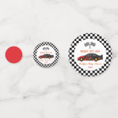 赤い炎レースカーレディセットベビーシャワーに移動 コンフェッティ (正面)