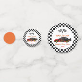 赤い炎レースカーレディセットベビーシャワーに移動 コンフェッティ (裏面)