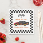 赤い炎レースカーレディセットベビーシャワーに移動 スタンダードランチョンナプキン (インサイチュ)