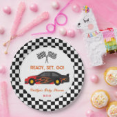 赤い炎レースカーレディセットベビーシャワーに移動 ペーパープレート (パーティー)