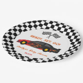 赤い炎レースカーレディセットベビーシャワーに移動 ペーパープレート (アングル)