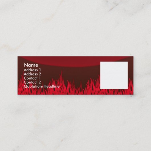 赤い炎 スキニー名刺 (正面)