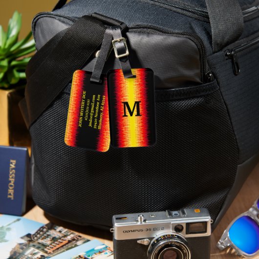 赤い炎 ラゲッジタグ (正面&裏面)