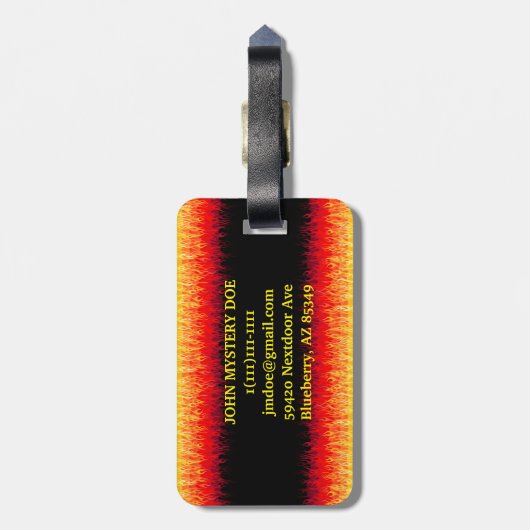 赤い炎 ラゲッジタグ (裏面縦)