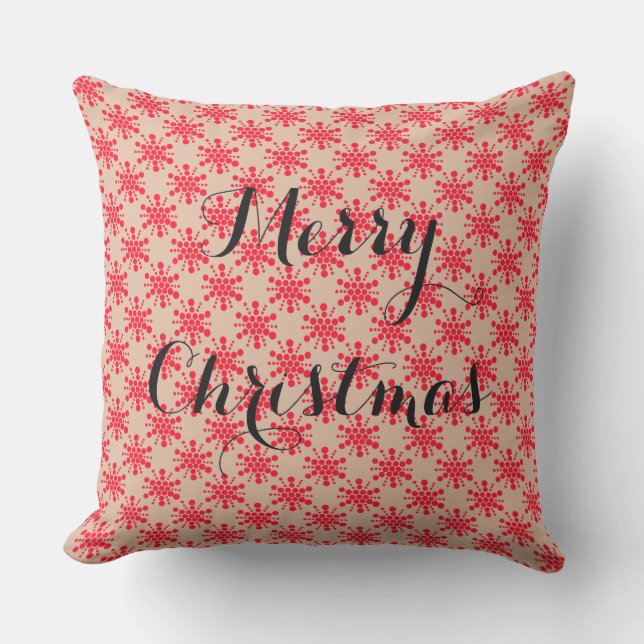 赤い点々のある星の上に アウトドアクッション (正面)