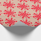 赤い点々のある星の上に ラッピングペーパー (角)