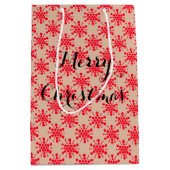 赤い点々のある星をトープに ミディアムペーパーバッグ (正面)