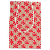 赤い点々のある星をトープに ミディアムペーパーバッグ (裏面)