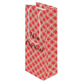 赤い点々のある星をトープに ワインギフトバッグ (正面アングル)