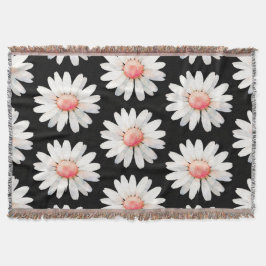 赤い点々のデイジー スローブランケット