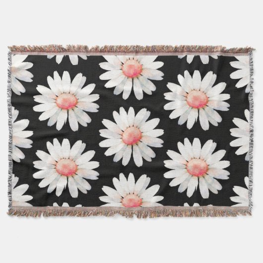赤い点々のデイジー スローブランケット (正面)