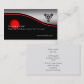 、赤い点上がる、フェニックスブラシをかけられた鋼鉄効果 名刺 (正面/裏面)