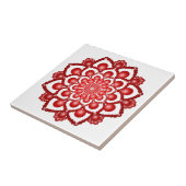 赤い点曼荼羅花 タイル (側面)