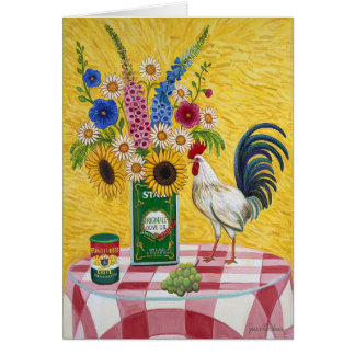 赤い点検のオンドリカード