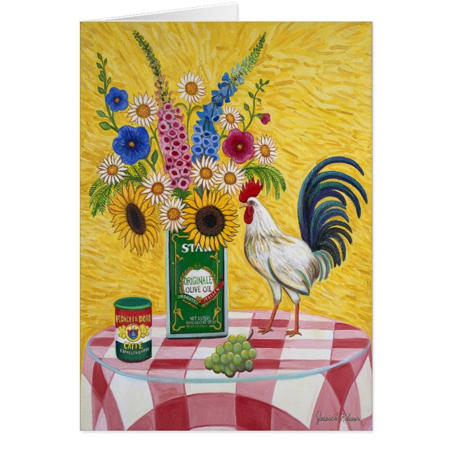 赤い点検のオンドリカード (正面)