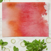 赤い点、水彩画の抽象的な手塗り キッチンタオル (折り畳み)