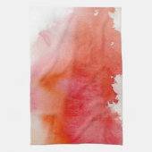 赤い点、水彩画の抽象的な手塗り キッチンタオル (縦)