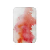 赤い点、水彩画の抽象的な手塗り バスマット (正面縦)