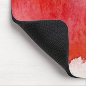 赤い点、水彩画の抽象的な手塗り マウスパッド (コーナー)