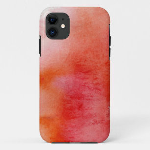 赤い点、水彩画の抽象的な手塗り iPhone 11 ケース