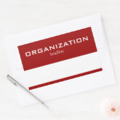 赤い無地のホワイトタグのラベル 長方形シール (封筒)