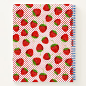 赤い熟したイチゴとドットのパターンジャーナル ノートブック (裏面)