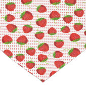 赤い熟したイチゴとドットのパターン ショートテーブルランナー (コーナー)