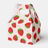 赤い熟したイチゴとドットのパターン フェイバーボックス (裏面サイド)